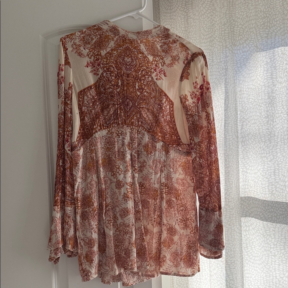FREE PEOPLE Floral Long Sleeve Blouse